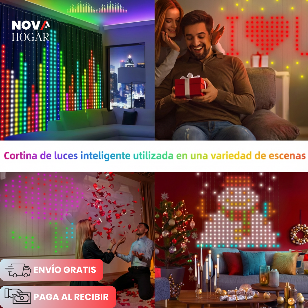 PixelFlow™ Cortina de 400 LEDS Inteligente y Dinámica