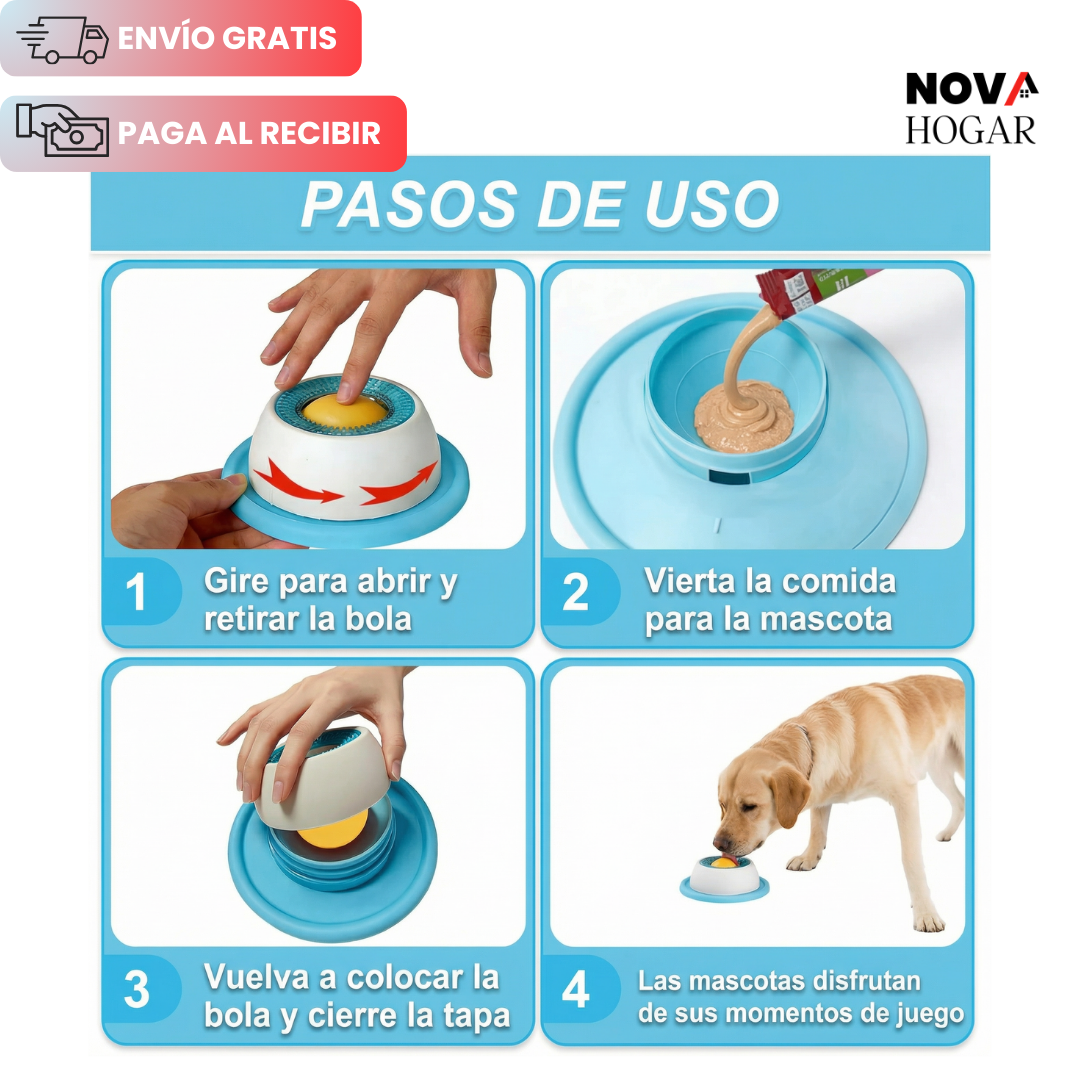 OrbitLick™ Plato Comedero Interactivo para Mascotas