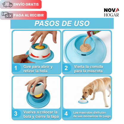 OrbitLick™ Plato Comedero Interactivo para Mascotas