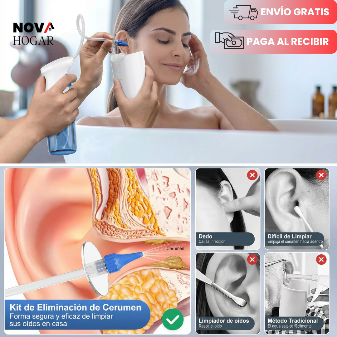 ClearEar™ Kit Profesional de Lavado Auditivo