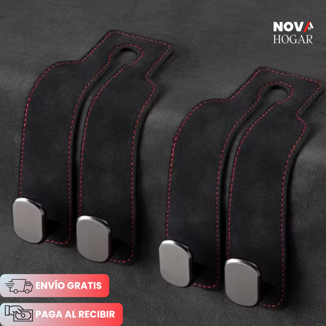 LuxeHooks™ Gancho Organizador de Piel para Auto