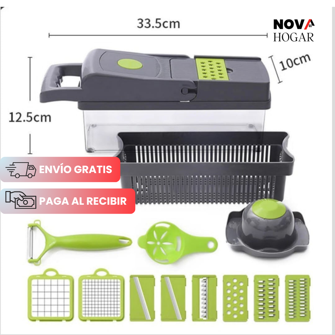 HomeChef’s Cutter™ Rallador y Cortador de Cocina 12 en 1