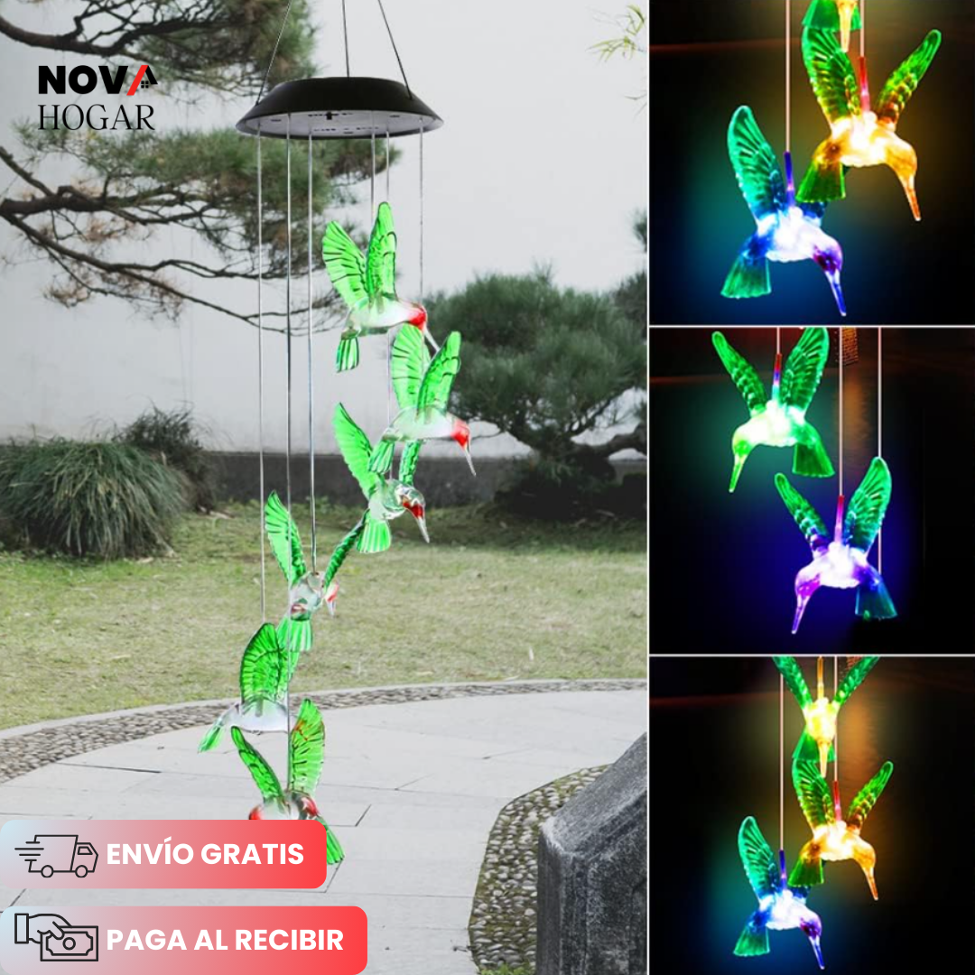 HumiLumi™ Campanilla con Luz Solar de Colibríes