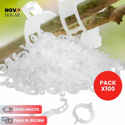 EcoClip™ Pack x100 Clips Plásticos Reutilizables para Plantas