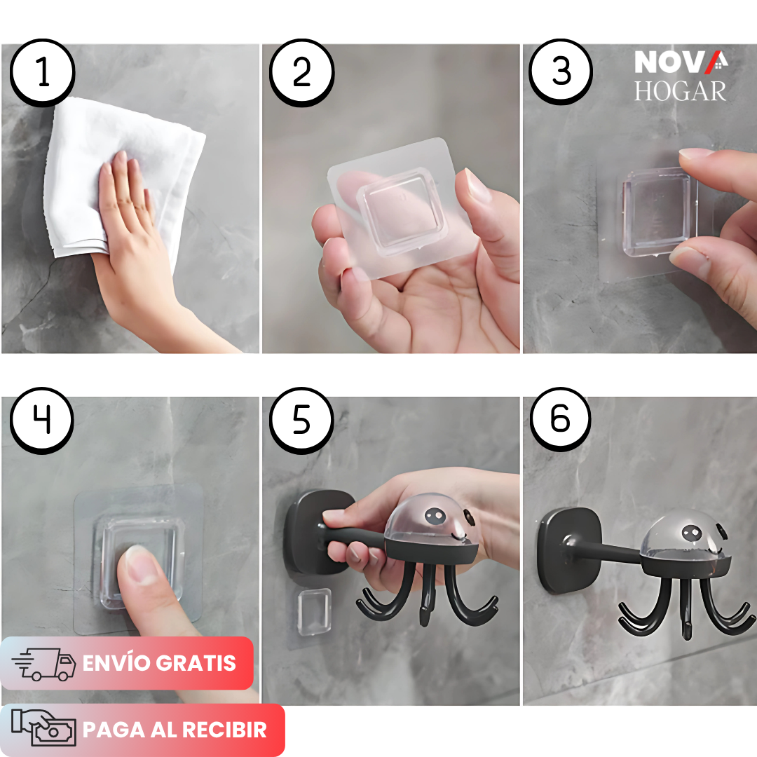 2x1 OctoHook™ Organizador Multifuncional para Pared