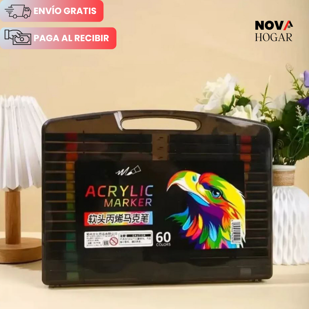 ArtCore™ Set de 60 Marcadores Acrílicos Versátiles