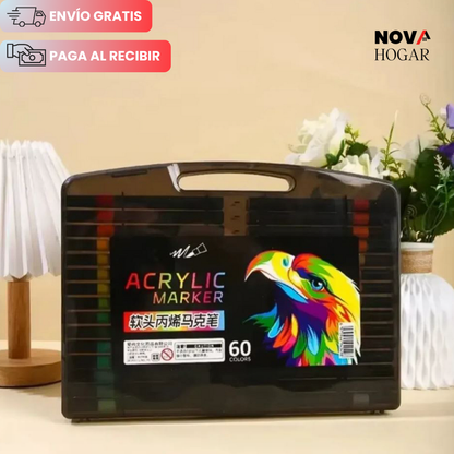 ArtCore™ Set de 60 Marcadores Acrílicos Versátiles