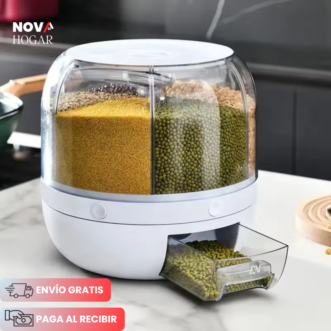 GrainOrb 360™ Moderno Organizador y Dispensador de Granos 360°