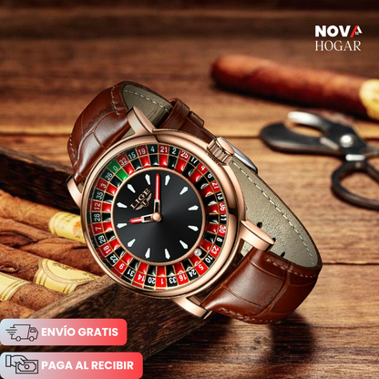 RoyalBet™ Reloj Elegante con Estilo de Ruleta