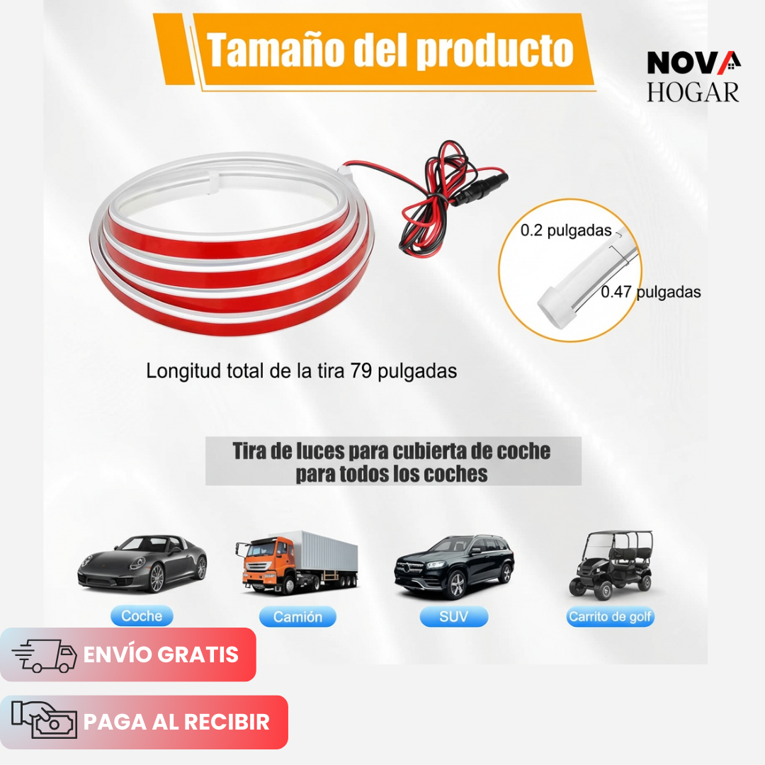 AuraGlow™ Tira LED Ambiental para Vehículos