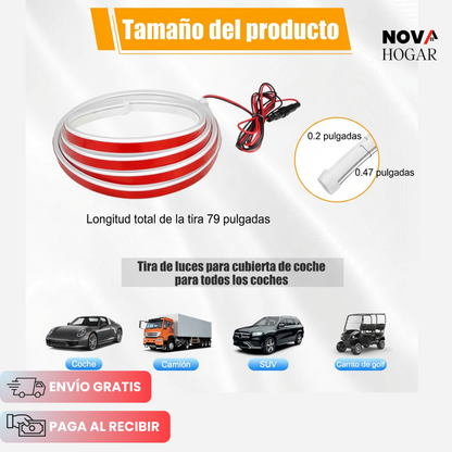 AuraGlow™ Tira LED Ambiental para Vehículos