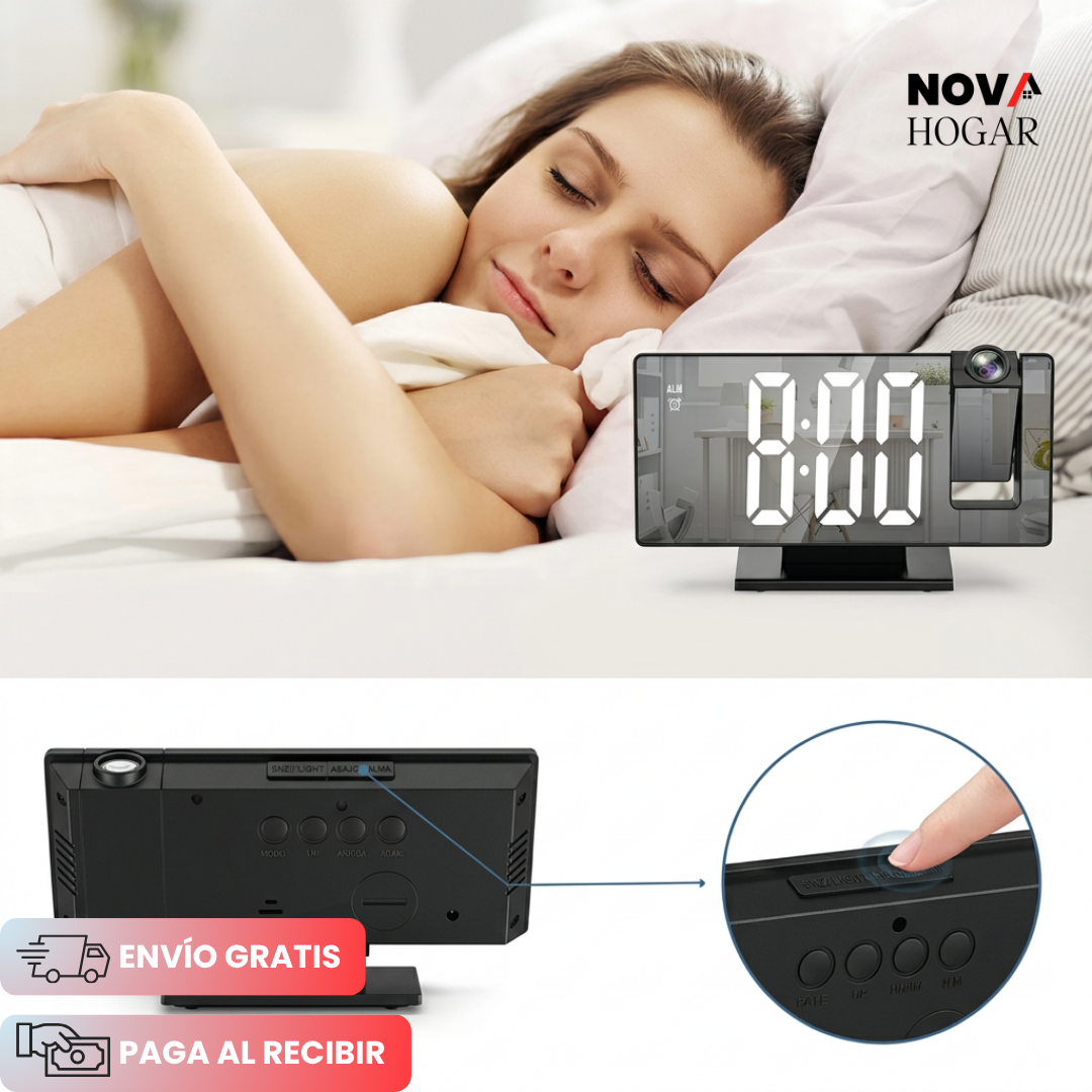 ClearTime™ Reloj Proyector Con Pantalla LED Grande