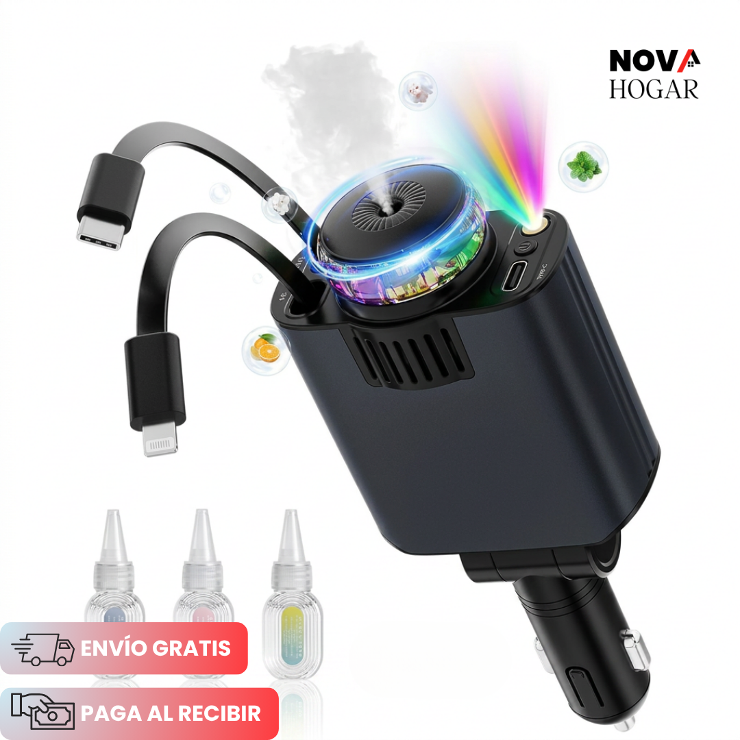 AuraPlug™ Cargador Inteligente con Proyector Estelar