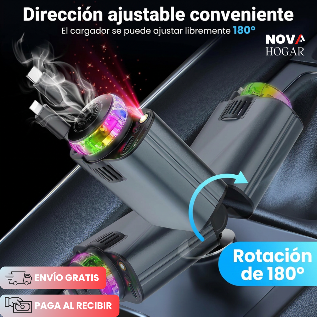 AuraPlug™ Cargador Inteligente con Proyector Estelar