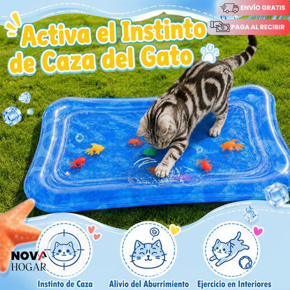 AquaPaws™ Alfombra Sensorial Acuática Para Gatos