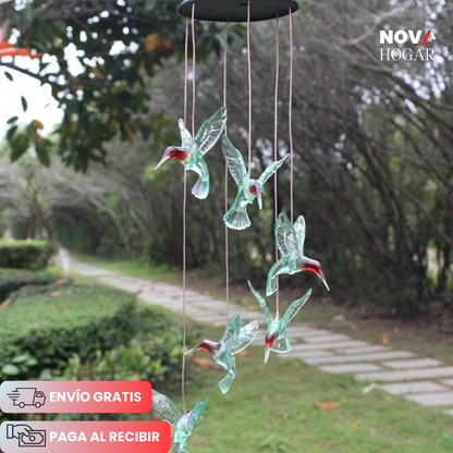HumiLumi™ Campanilla con Luz Solar de Colibríes