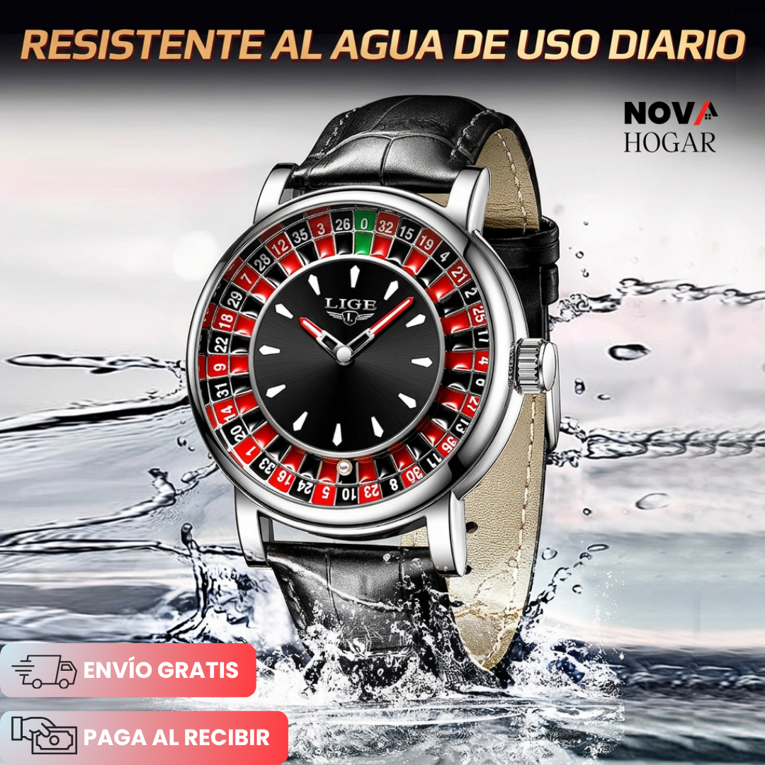 RoyalBet™ Reloj Elegante con Estilo de Ruleta
