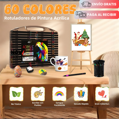 ArtCore™ Set de 60 Marcadores Acrílicos Versátiles