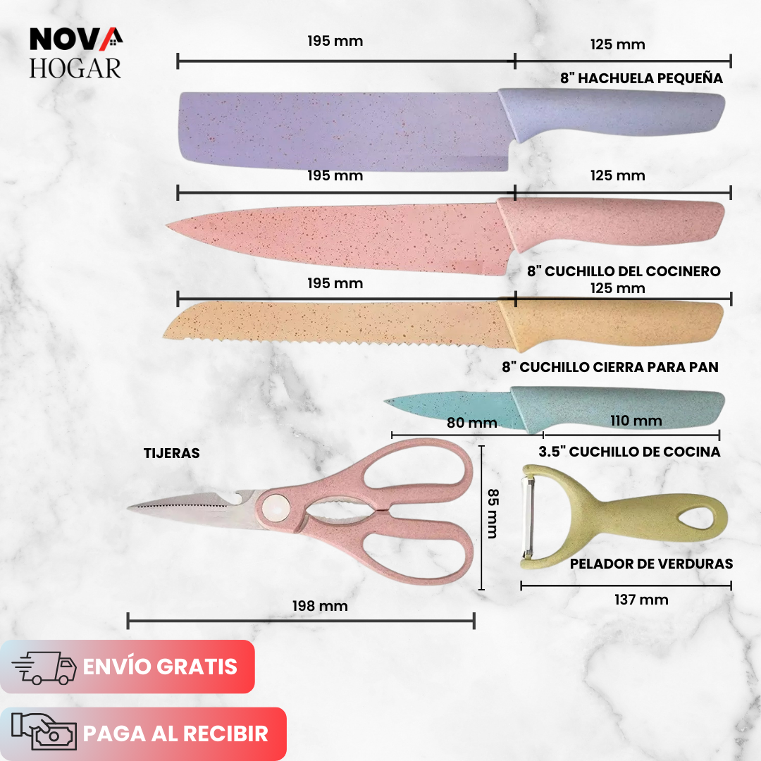 Set de Utensilios + Tabla 3 en 1: Mejora la Eficiencia y Belleza de tu Cocina