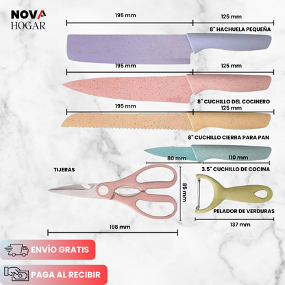 Set de Utensilios + Tabla 3 en 1: Mejora la Eficiencia y Belleza de tu Cocina
