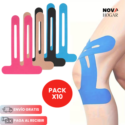 Pack X10 FlexiKnee™ Cinta Kinesiológica Precortada
