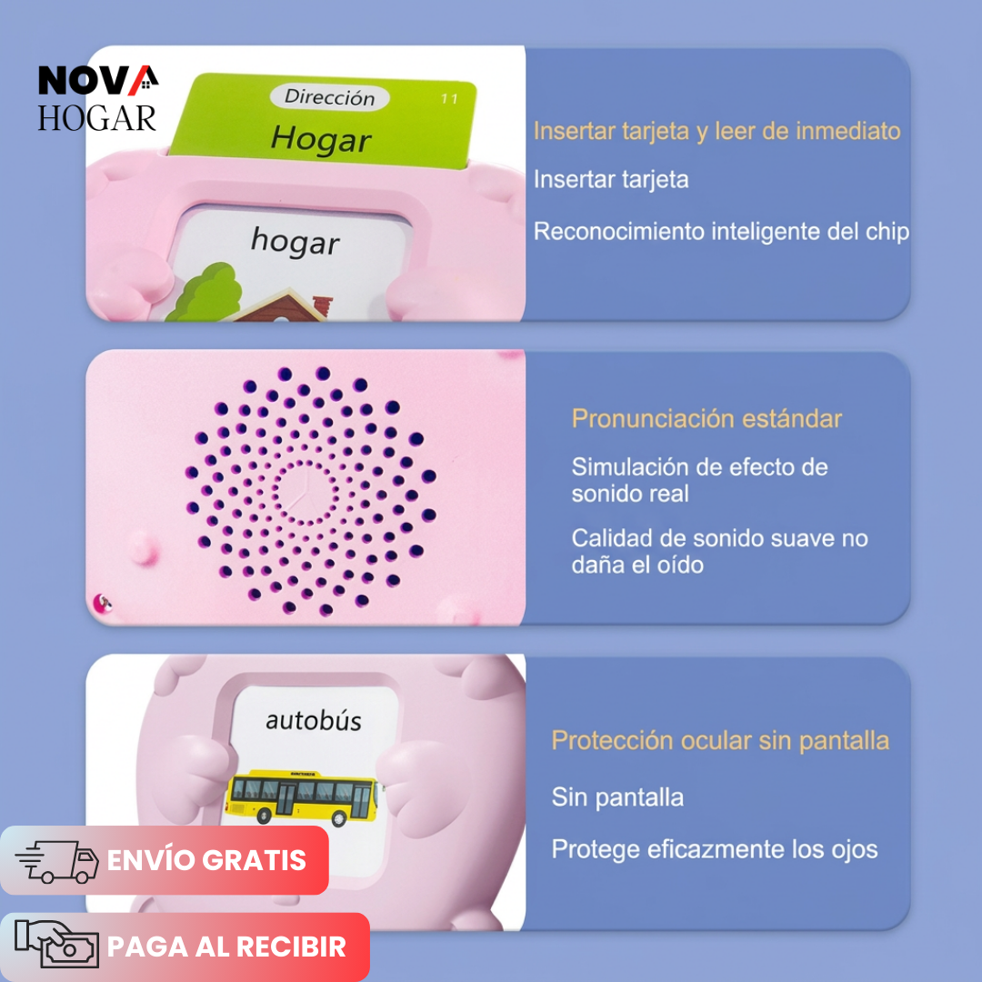 LearnBuddy™ Lector Didáctico de Tarjetas para Aprender inglés
