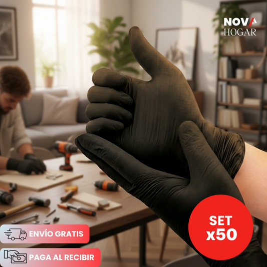 ArmorFlex™ Set x50 Guantes de Nitrilo Negro Ultra Resistentes