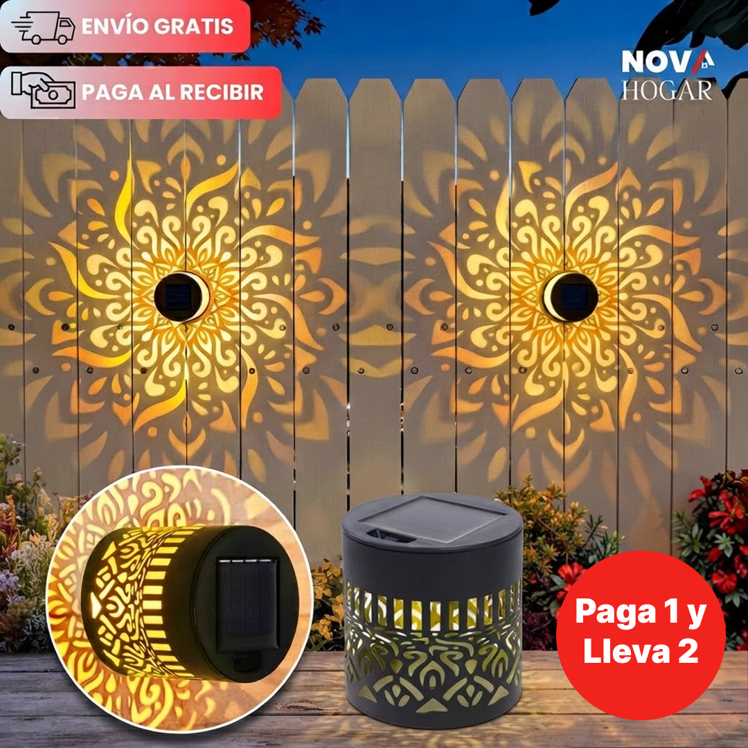 2x1 MandalaGlow™ Proyector Solar de Pared