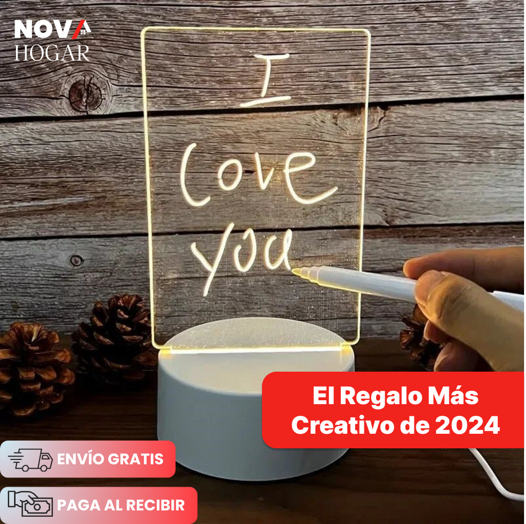 LightNote: Lámpara Moderna de Notas Creativa