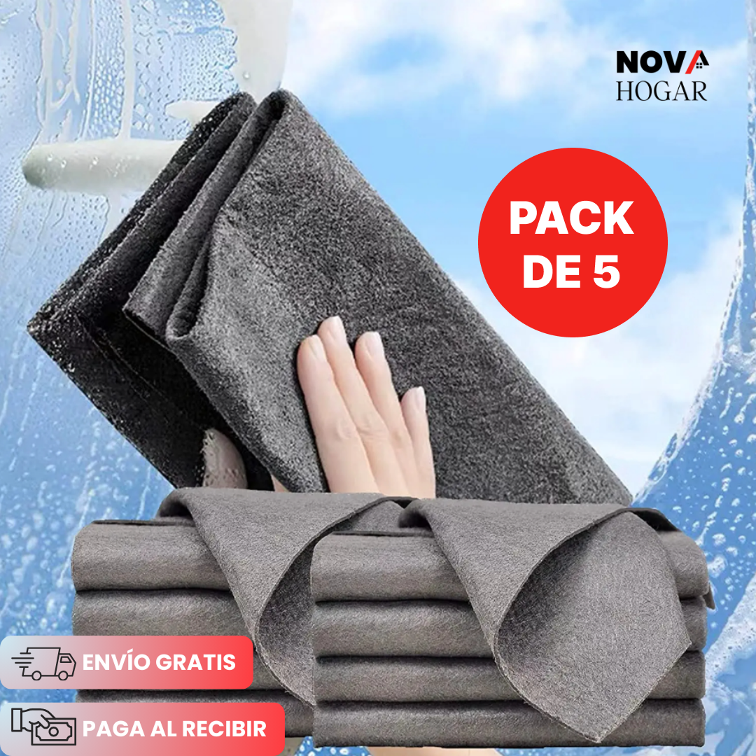 Pack x5 MagicWipe™ Paño de Nanofibra para Superficies Delicadas