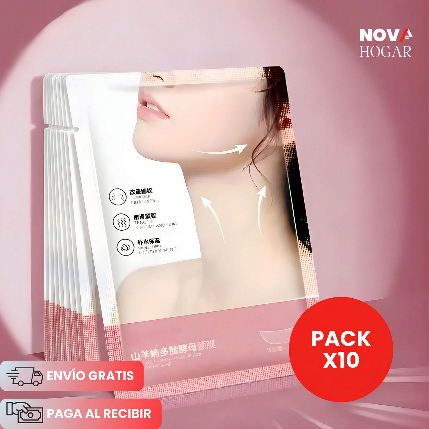 Pack x10 FirmLift™ Mascarilla Reafirmante para Cuello con Colágeno