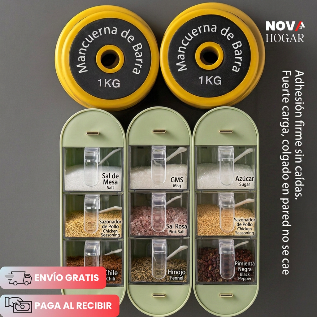 SpiceWall™ Organizador de Especias Adhesivo De Pared