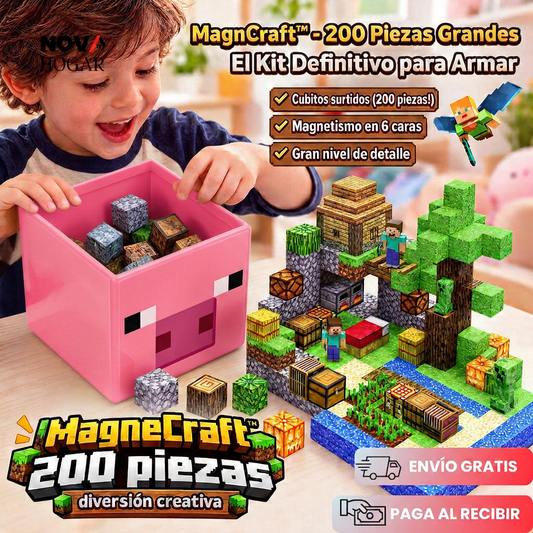 MagneCraft™ Set X200 Cubos Magnéticos de Construcción