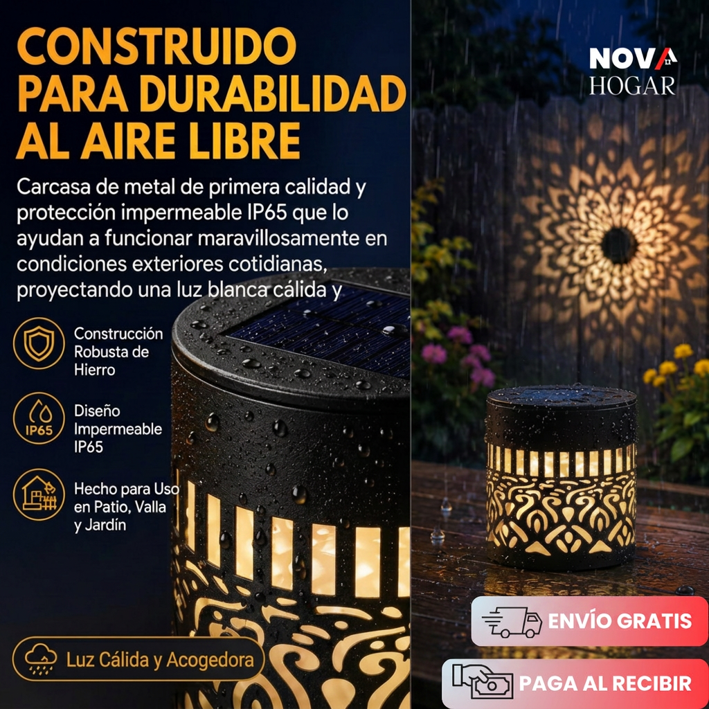 2x1 MandalaGlow™ Proyector Solar de Pared