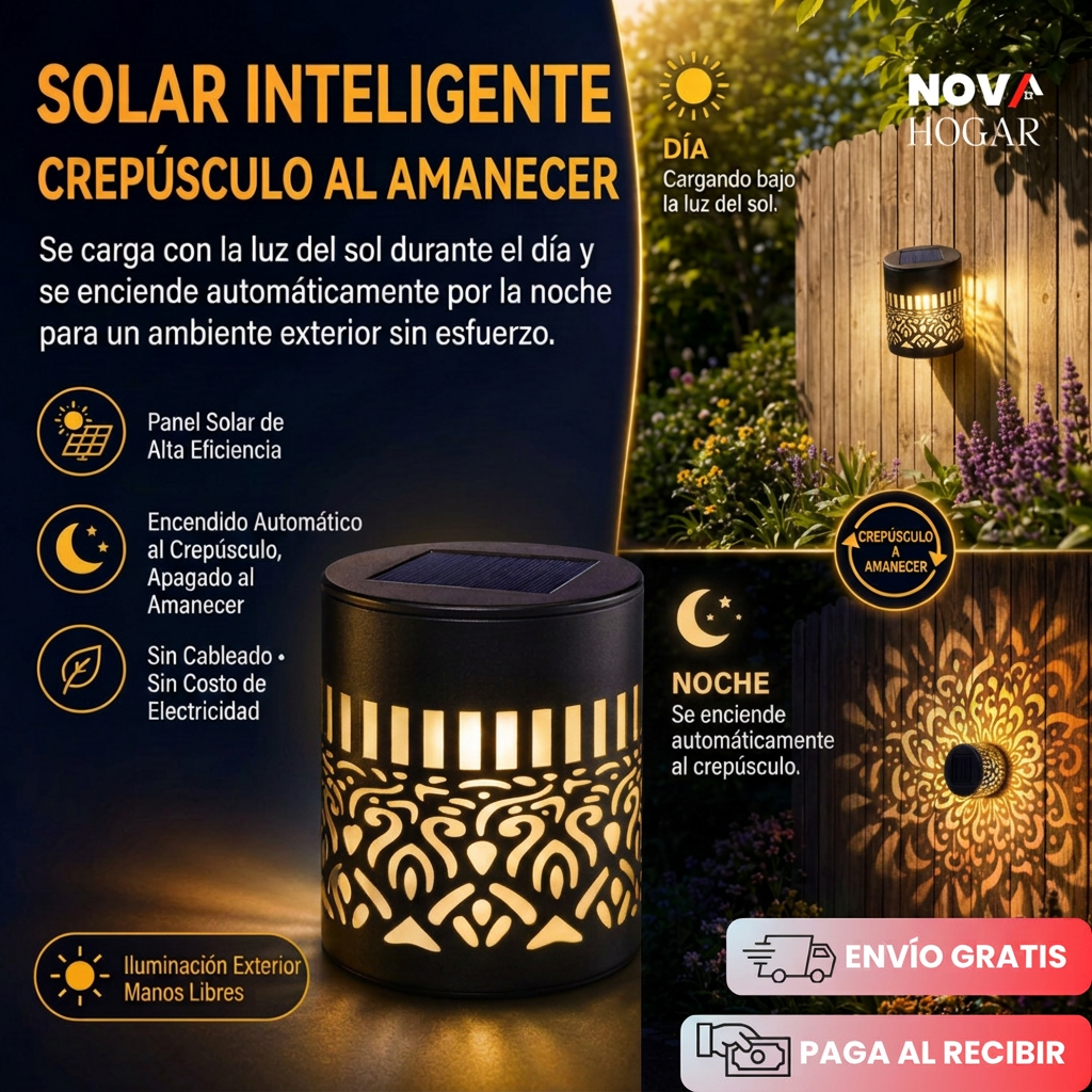 2x1 MandalaGlow™ Proyector Solar de Pared