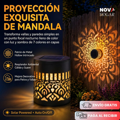2x1 MandalaGlow™ Proyector Solar de Pared