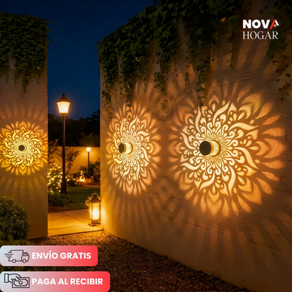2x1 MandalaGlow™ Proyector Solar de Pared