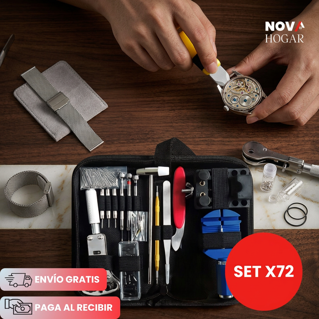 FixItWatch™ Set Profesional de 72 Piezas para Reparar Relojes